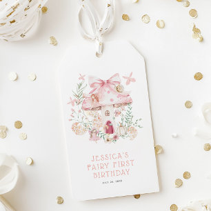 Whimsical Watercolor Fairy 1st Birthday Gift Tags