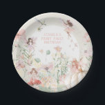 Whimsical Watercolor Fairy 1st Birthday Paper Plate<br><div class="desc">Stunning whimsical fairy first birthday plates.</div>