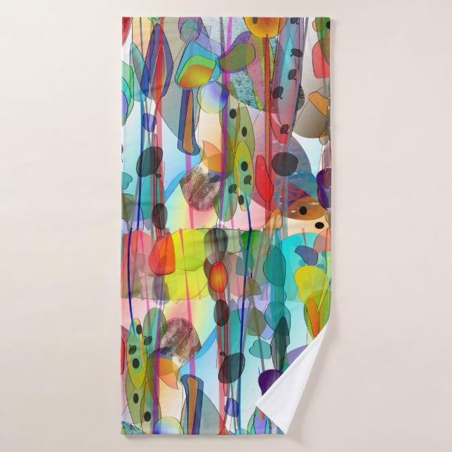 Whimsical Watercolor Floral Art Bath Towel (Bath Towel)