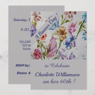 Whimsical Watercolor Floral Birthday Invitation