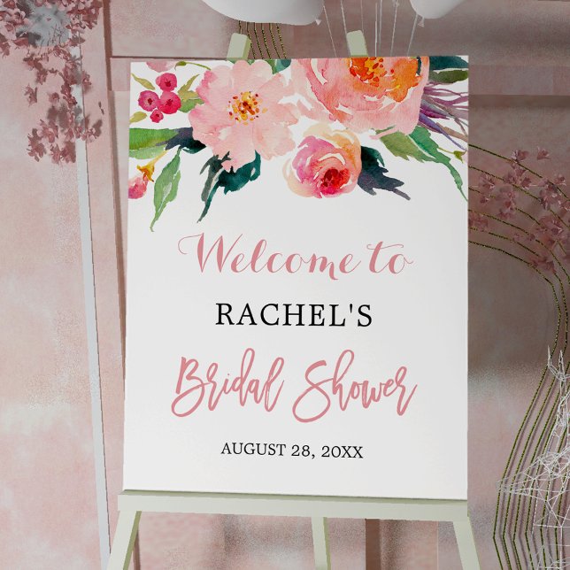 Whimsical Watercolor Floral Bridal Shower Sign (Creator Uploaded)
