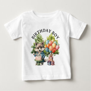Whimsical Watercolor Forest Birthday Baby T-Shirt