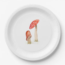 Whimsical Watercolor Forest Mushrooms
