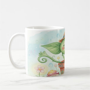 Whimsical Watercolor Garden Sprout Mug - Cute Plan
