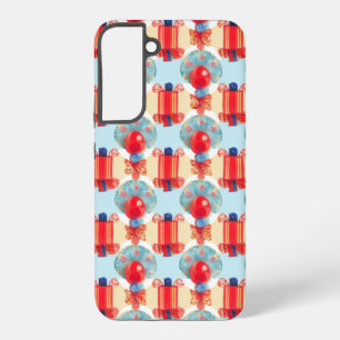 Whimsical Watercolor Holiday Pattern Samsung Galaxy Case