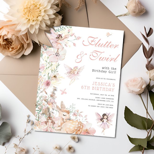 Whimsical Watercolor Magical Fairy Girls Birthday Invitation (Creator Uploaded)