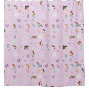 Whimsical Watercolor Mermaids Shower Curtain