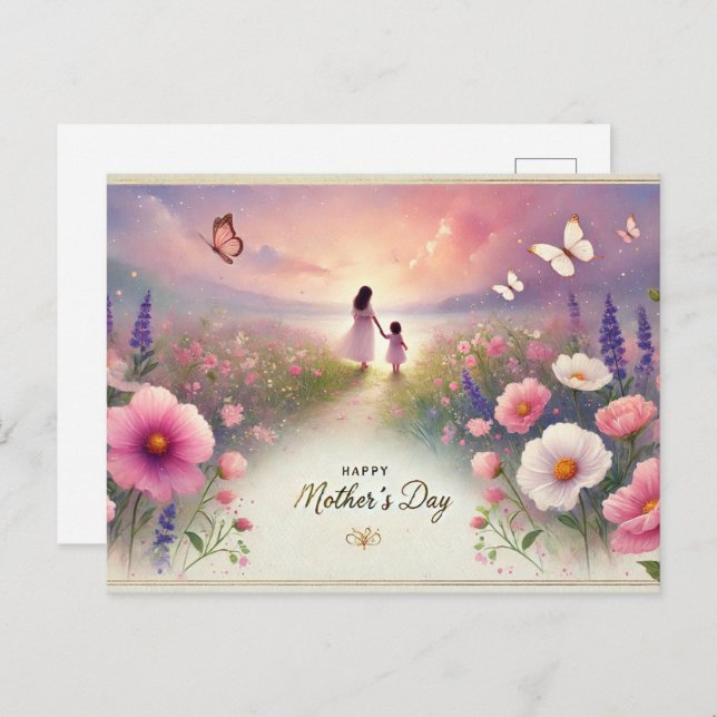 whimsical watercolor Mother’s Day Postcard (Front/Back)