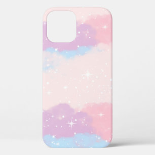 Whimsical Watercolor Multicolor Soft Pastel Cloud iPhone 12 Case
