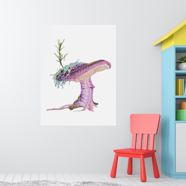 Whimsical Watercolor Mushroom Poster (Nursery 1)
