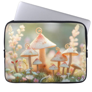 Whimsical Watercolor Mushroom Village | Cosy Lapto Laptop Sleeve