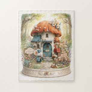 Whimsical Watercolor of a Mouse Post Office Jigsaw Puzzle