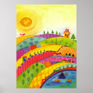 whimsical watercolor painting poster