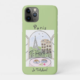 Whimsical Watercolor Paris Eiffel Tower iPhone 11 Pro Case