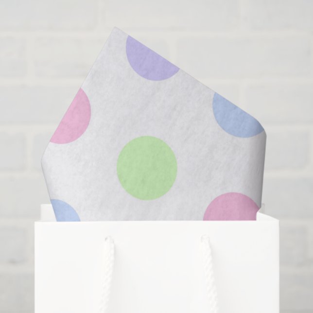 Whimsical Watercolor Pastel Polka Dot Birthday Tissue Paper (Gift Bag)
