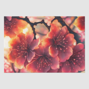 Whimsical Watercolor Pink Cherry Blossoms  Tissue Paper