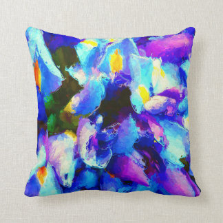 Whimsical Watercolor Purple Iris Cushion