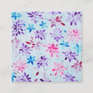​Whimsical Watercolor Purple & Pink Floral Enclosure Card