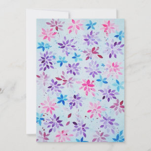 ​Whimsical Watercolor Purple & Pink Floral Invitation