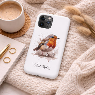 Whimsical Watercolor Red Robin Art iPhone 11 Pro Case