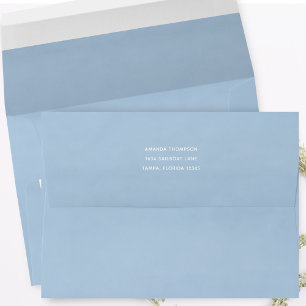 Whimsical Watercolor Simple Blue 5x7 Envelope