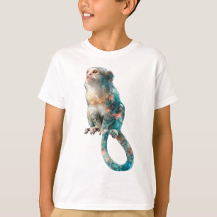 Whimsical Watercolor Splatter Monkey Kids T-Shirt