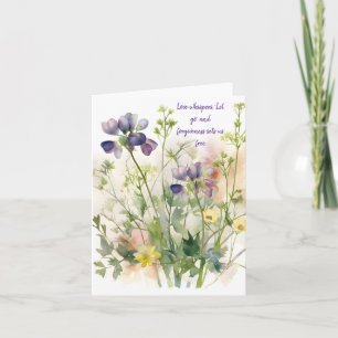 Whimsical Watercolor Spring Mix Floral Bright Day Card