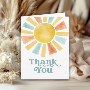 Whimsical Watercolor Sunshine Thank You Card