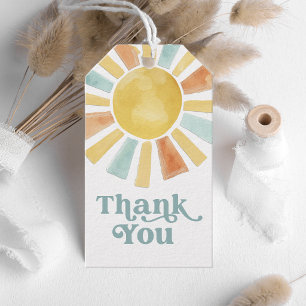 Whimsical Watercolor Sunshine Thank You Gift Tags