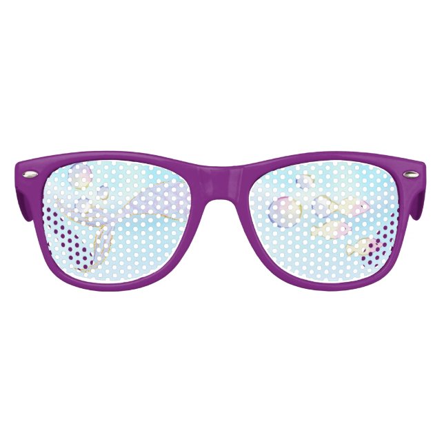 Whimsical Watercolor Under the Sea Mermaid Party Kids Sunglasses (Front)