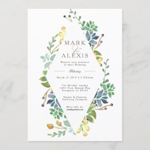 Whimsical Watercolor Wedding Invite