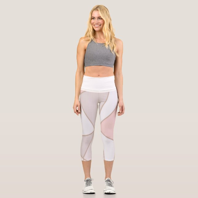 Whimsical Watercolor Wildflower Pattern Women's Le Capri Leggings (Front)