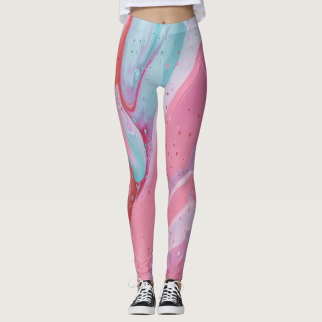 Whimsical Watercolor Wildflower Pattern Women's Le Leggings (Front)