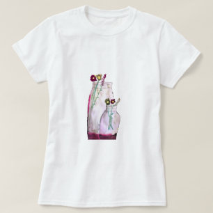 Whimsical watercolor wildflowers in vase T-Shirt
