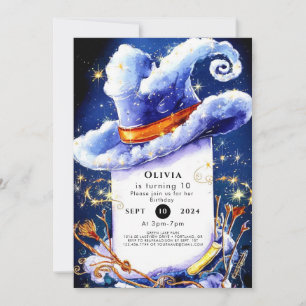 Whimsical Watercolor Wizard Birthday  Invitation
