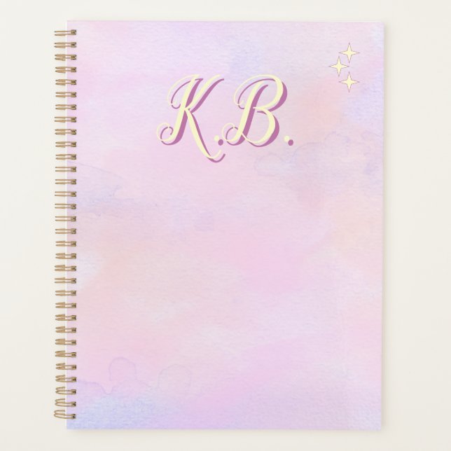 Whimsical Watercolored Binder Study Essential Planner (Front)