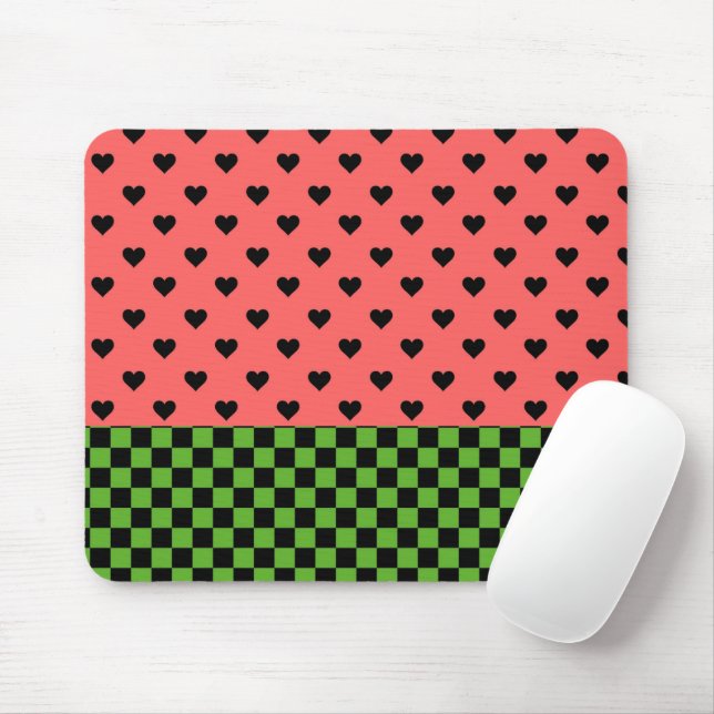 Whimsical Watermelon Colours Patterned  Mouse Mat (With Mouse)