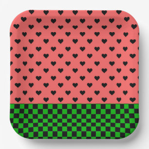 Whimsical Watermelon Colours Patterned Paper Plate