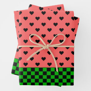 Whimsical Watermelon Colours Patterned   Wrapping Paper Sheet