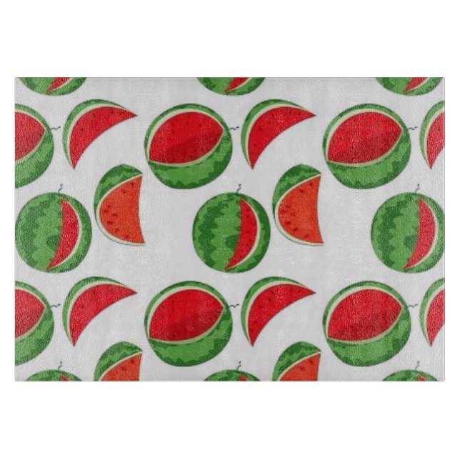 Whimsical Watermelon Pattern Cutting Board (Front)