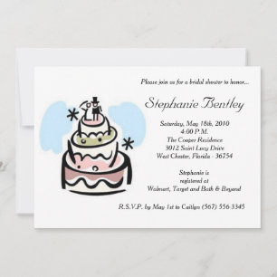 Whimsical Wedding Cake Bridal Shower Invitation