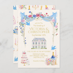 Whimsical Wedding Chateau Mansion Invitation