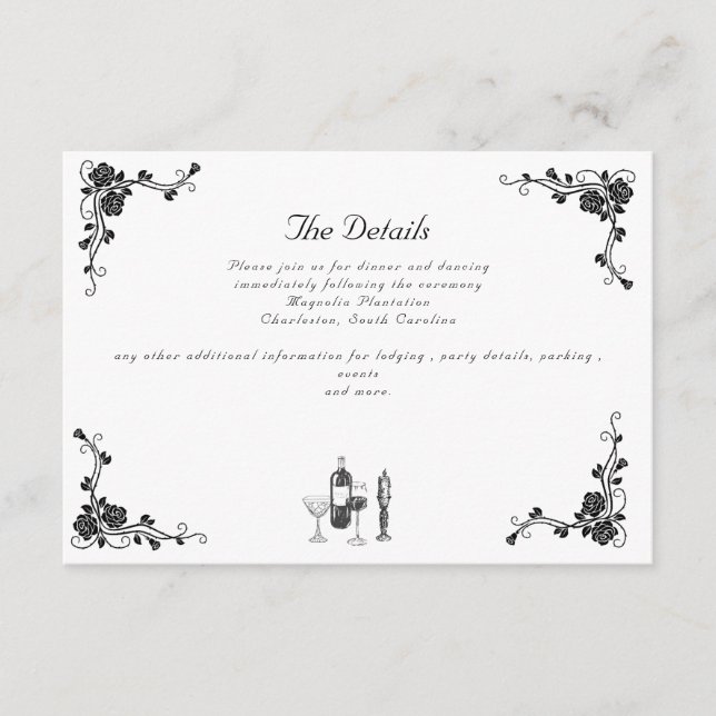Whimsical Wedding Details Enclosure Card (Front)