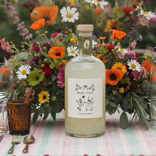 Whimsical Wedding Drink Bottle Label