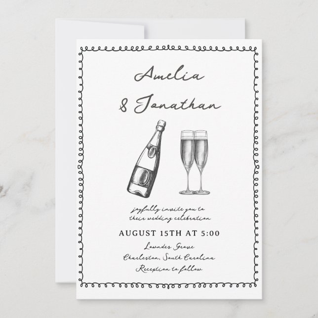 Whimsical Wedding Invitation (Front)