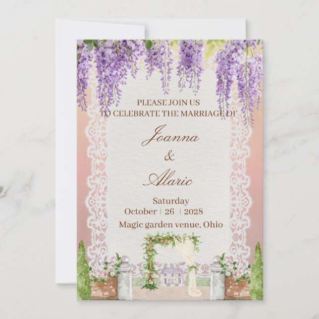 Whimsical wedding invitation (Front)