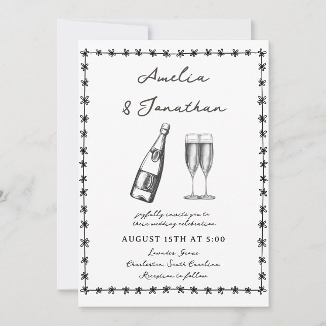 Whimsical Wedding Invitation (Front)