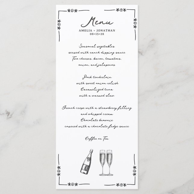 Whimsical Wedding Menu (Front)