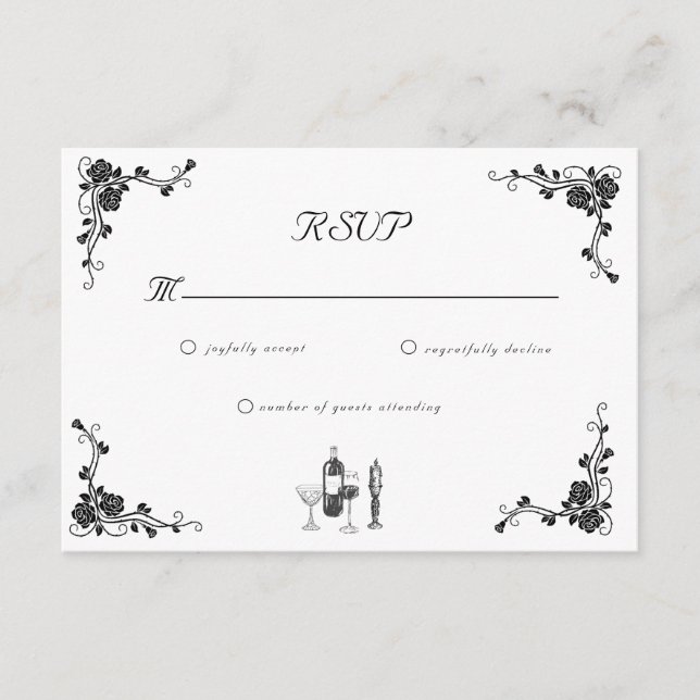 Whimsical Wedding RSVP Enclosure Card (Front)
