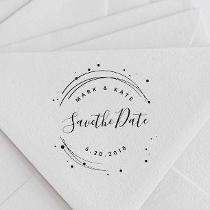 Whimsical Wedding Save the Date Self-inking Stamp
